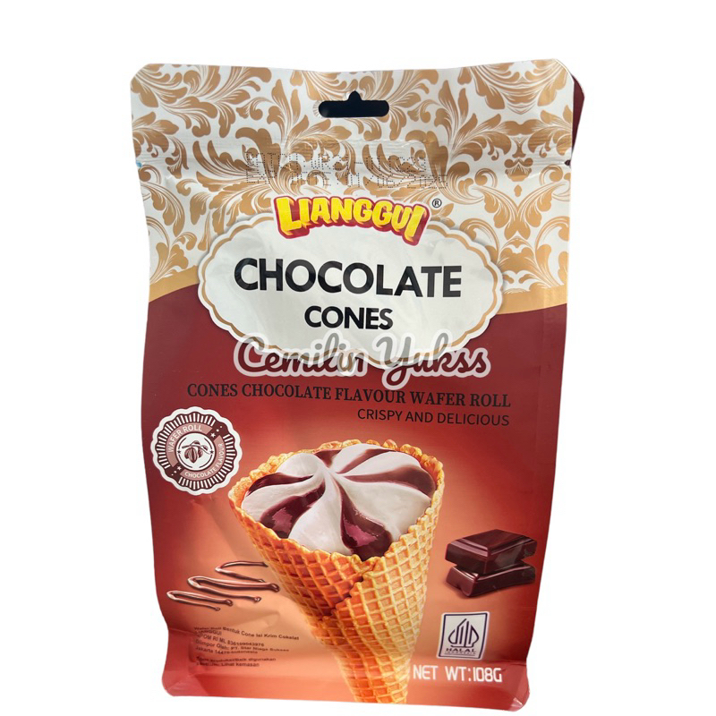 

Lianggui Chocolate Cones 108g Cones Chocolates Flavour Wafer Roll Biskuit Coklat Bentuk Ice Cream Lianggui Ice Cones Coklat Wafer Bentuk Cone Isi Coklat