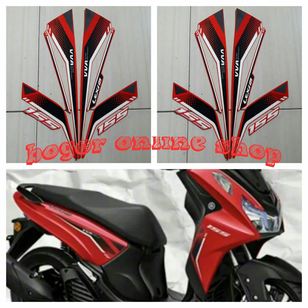 stiker motor sticker striping motor yamaha lexi 2024 merah