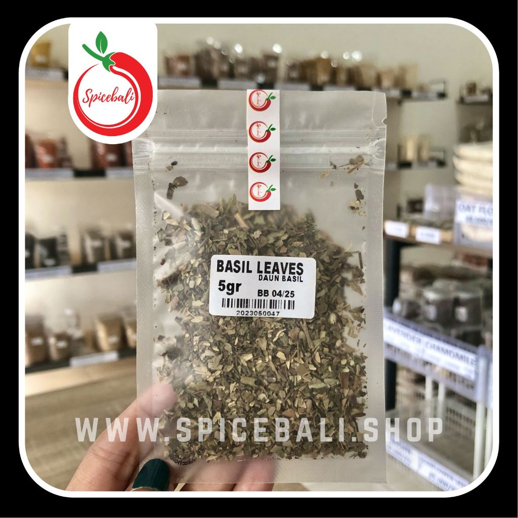 

Daun Basil Kering 5 gr / Dried Basil Leaves 5 gr / Basil Flakes