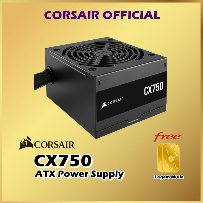 Corsair CX750 PSU ATX Power Supply 750W Hitam 80 PLUS Bronze