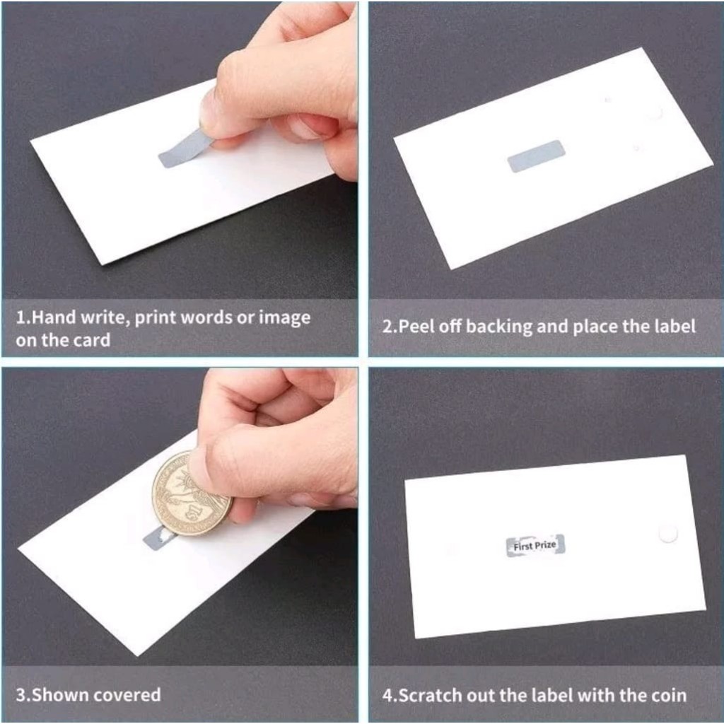 

mh 1PCS Scratch Off Label Sticker Label Gosok Scratch Sticker UK 6 x 22mm