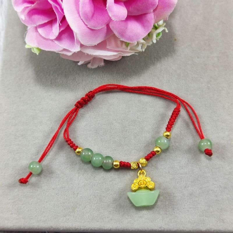 GELANG TALI MERAH CHARM YUANBAO KOIN
