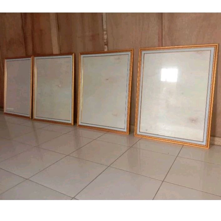 PIGURA 24 R DOBEL FRAME  DOBEL LINEN  EMAS  EMAS LURIK UKURAN 60 cm x 80 cm untuk foto lukisan foto 