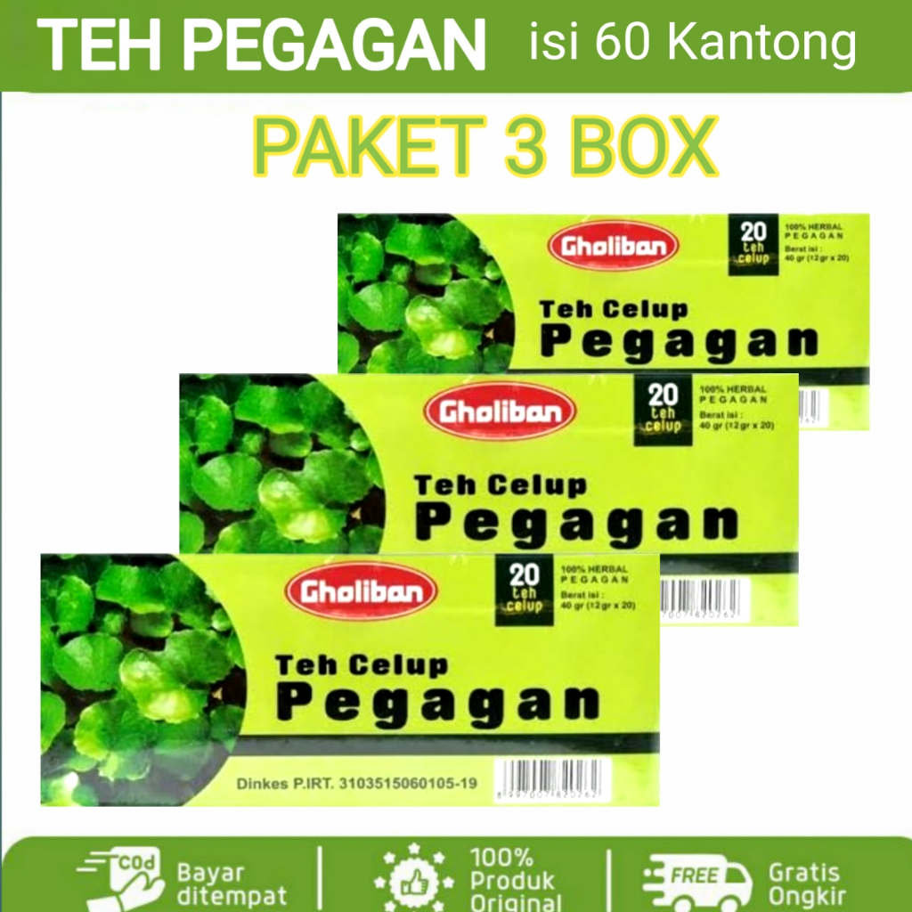 

[ PAKET 3 BOX ] Teh Celup Pegagan Gholiban