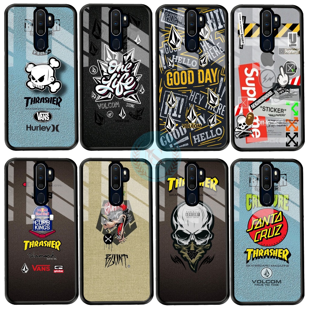 Nelcel Case Oppo A5 2020 A9 2020 Casing Oppo A5 2020 A9 2020 Motif Brand Case Glossy Case Aesthetic 