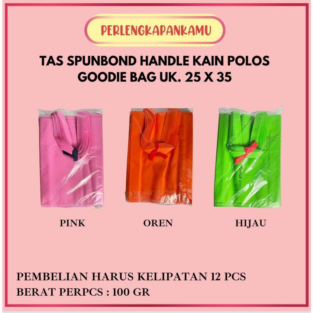 

Tas Spunbond Handle / Tas Jinjing / Tas Souvernir Hajatan Hampers Kain Polos Goodie Bag uk 25x35