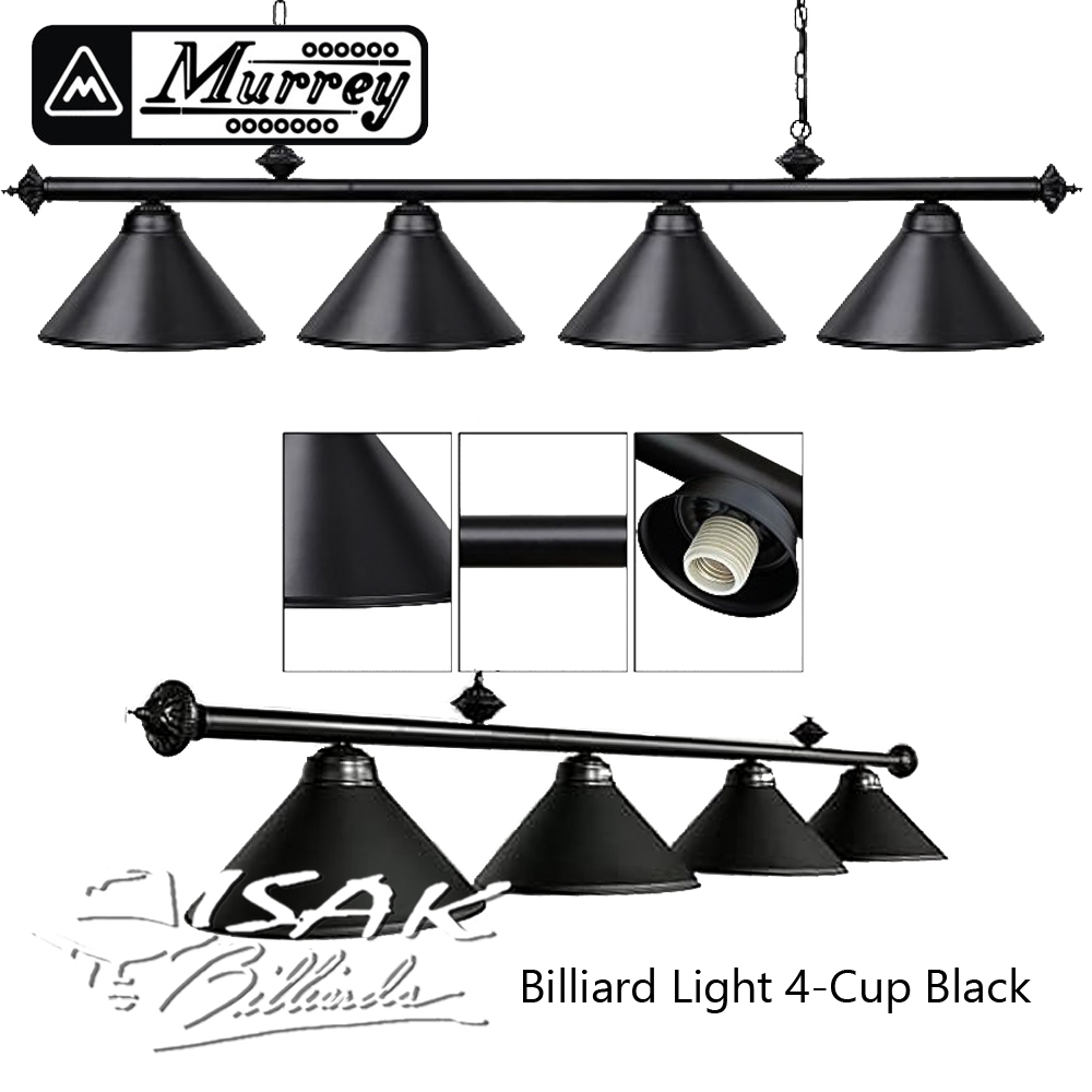 Lampu Meja Billiard 4 Kap - Black - Pool Table Light 4 Cup Biliar Lamp