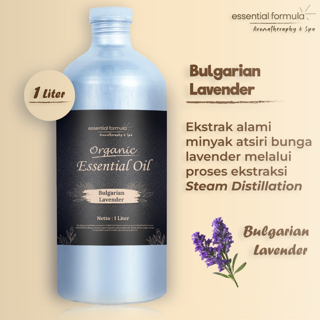 Bulgarian Lavender Essential Oil MURNI 100% NATURAL Netto 100ml 250ml 500ml 1Liter