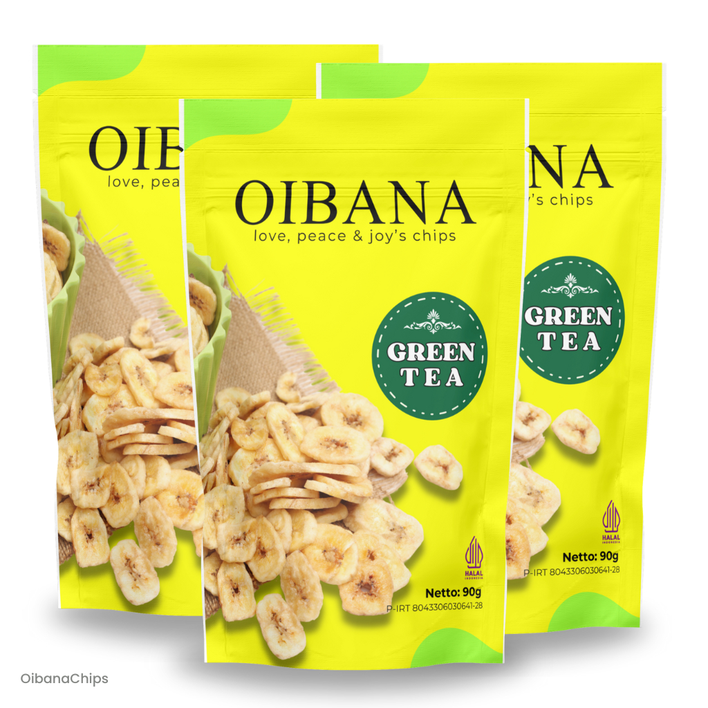 

Paket Hemat Keripik Pisang 90g Oibana Rasa Green Tea 3 Pcs - Oibana Chips Green Tea Package