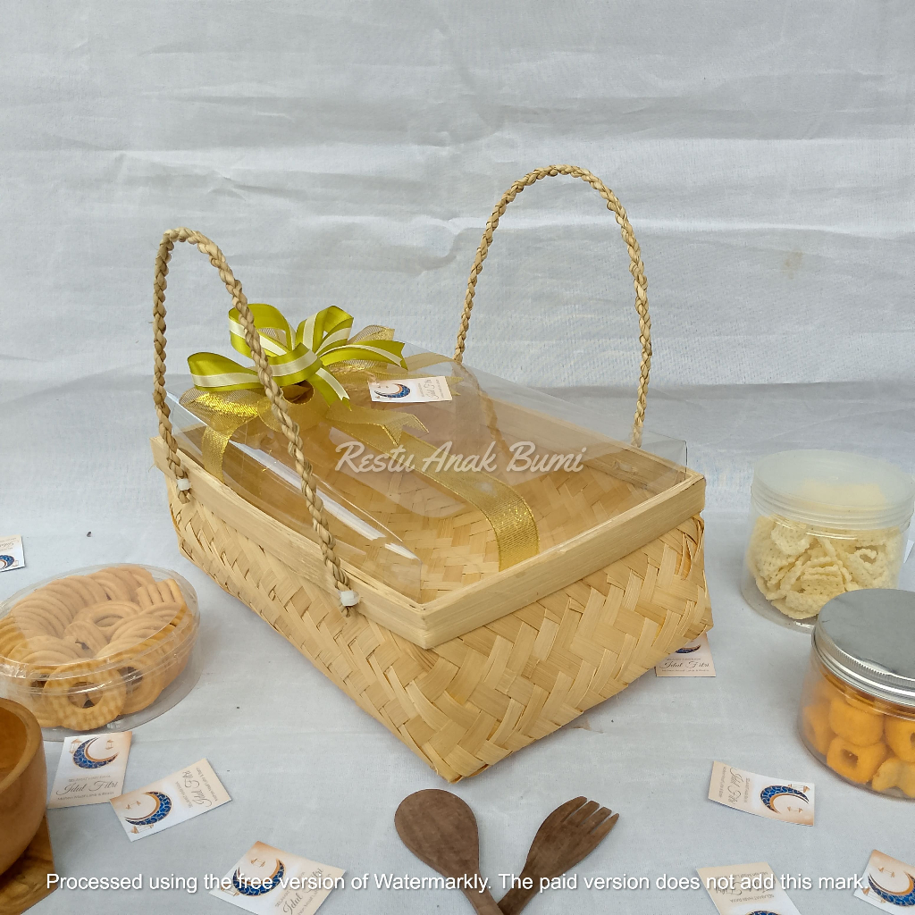 (BMT) besek hantaran seserahan dan wadah parsel  dan hampers Besek Mika Tinggi  Pita dengan tali l w