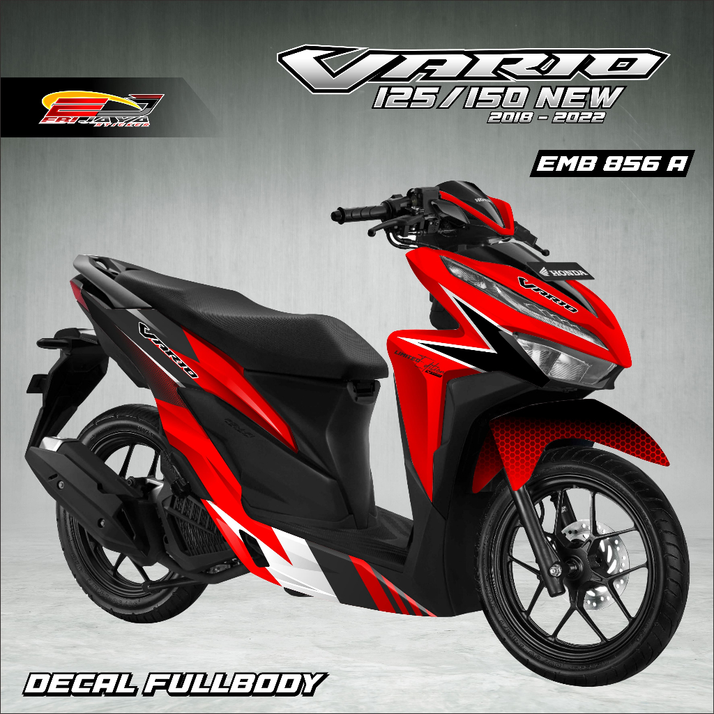 STIKER DECAL FULL BODY SIAP CUSTOM NAMA MOTOR VARIO 2018-2022-ECAL STIKER FULL BODY MOTOR-EMB856