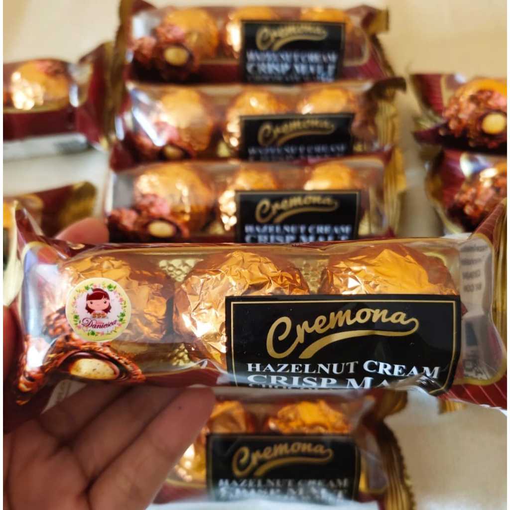 

.Eceran Cremona Hazelnut Cream Crips Malt Chocolate Wafer Ball T3 36 gr ( scp )