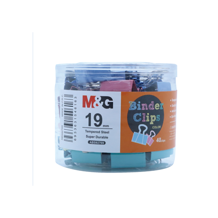 

M&G Kertas Klip Set /Paper Clip / Binder Clips Colorful 19mm 40pcs/box ABS92769