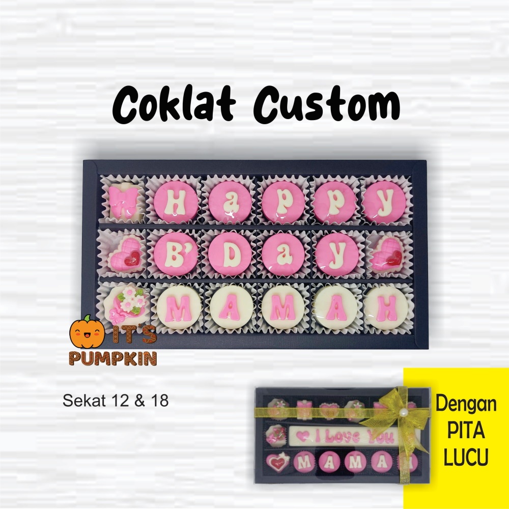 

Coklat Sekat CUSTOM kalimat Sekat 12-18/ Pengerjaan Cepat