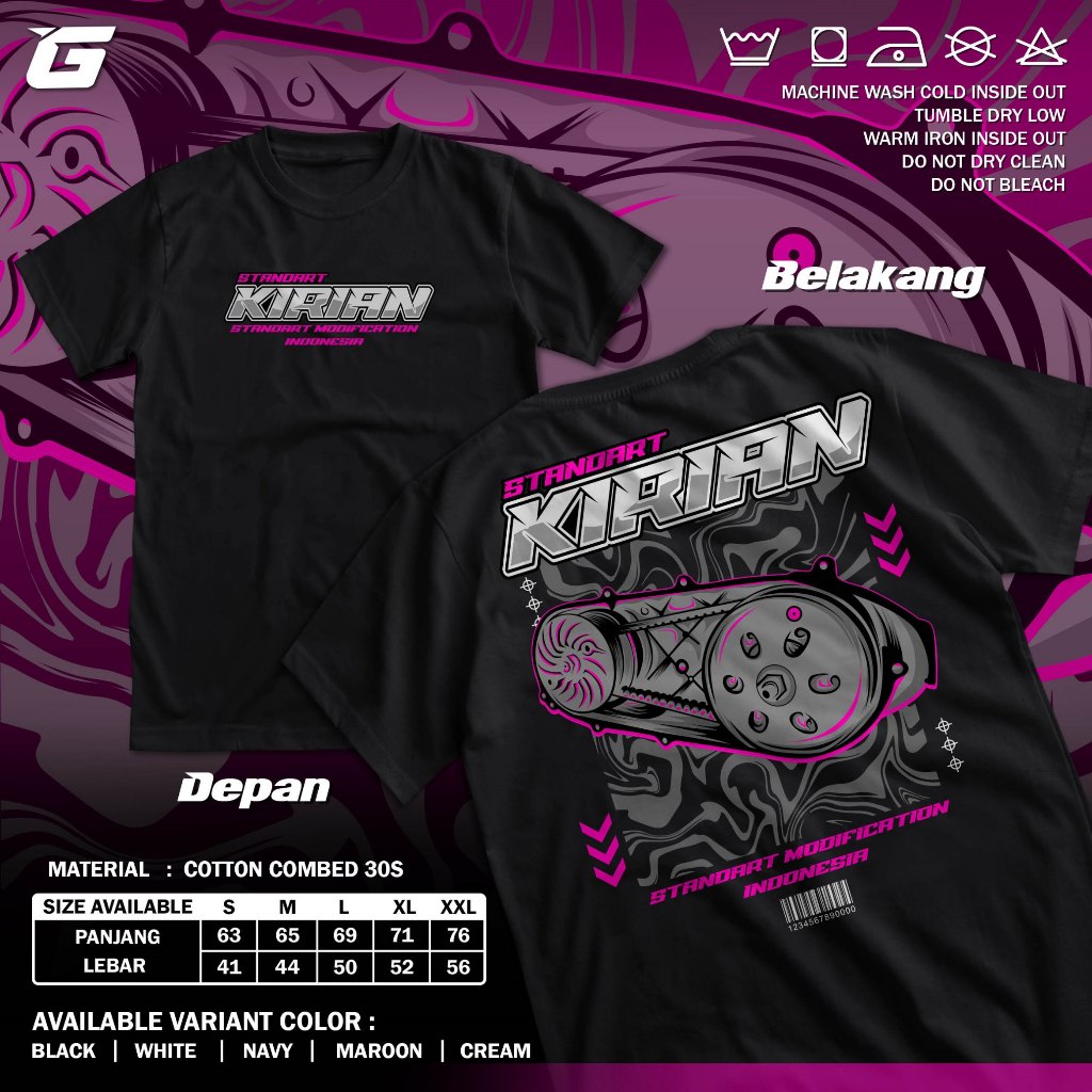 Kaos Racing Standar Kirian Std Motor Matic Gank Modification Indonesia Baju Distro Tshirt Otomotif G