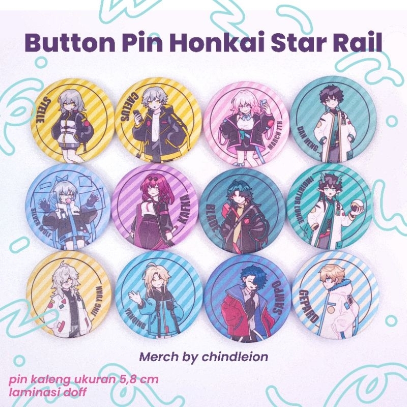 Button Pin 5.8 Honkai Star Rail Caelus Stelle March Danheng Silverwolf Kafka Blade DHIL Jingyuan Yan