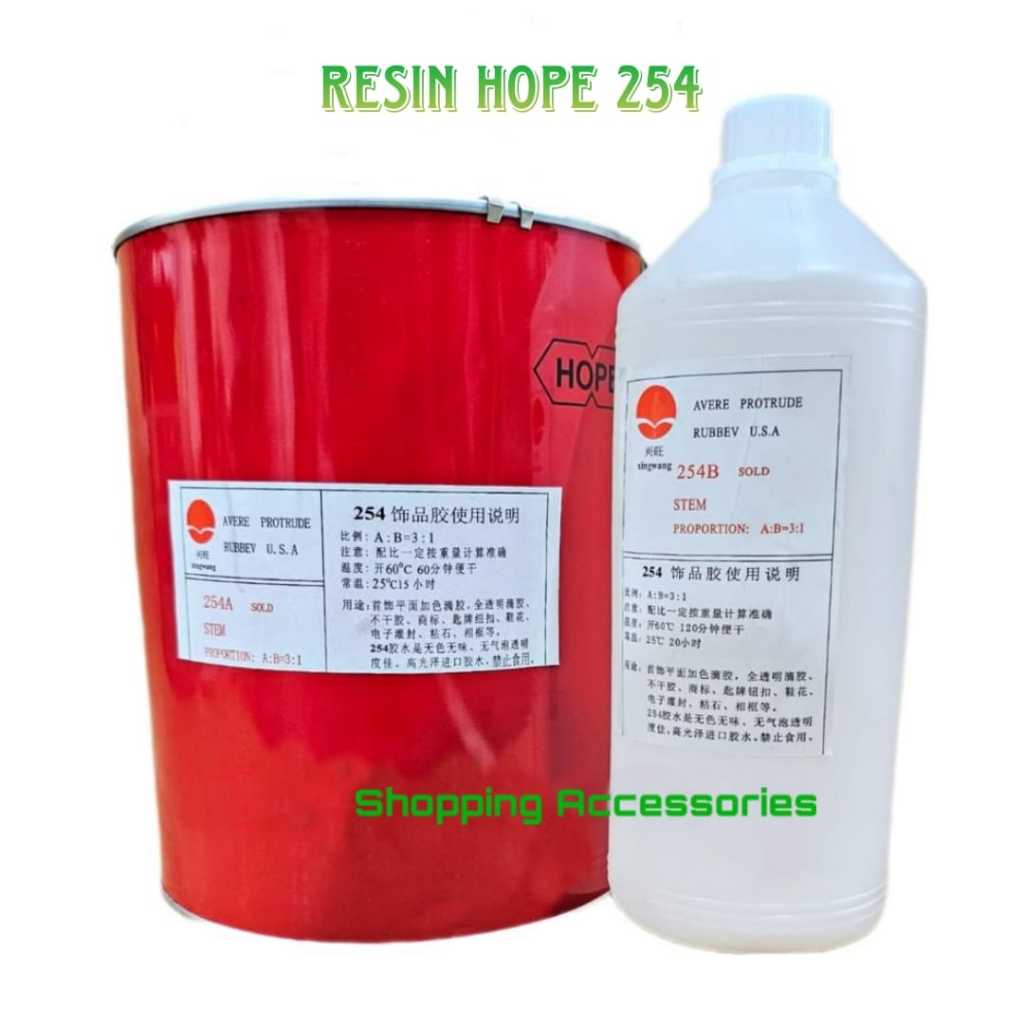 Resin Bening Hope 254 Keras dan Katalis -1set
