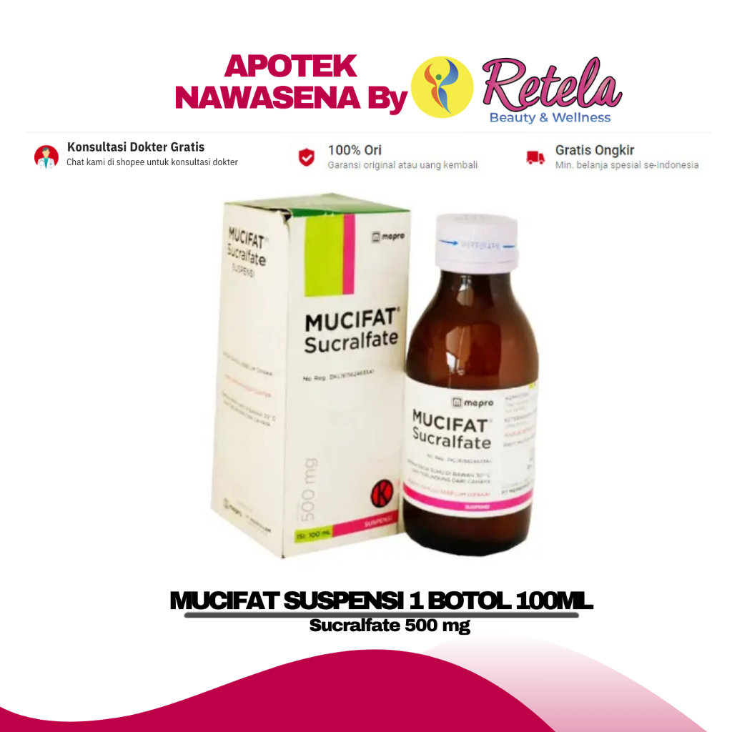 MUCIFAT SUSPENSI 1 BOTOL 100ML (  Sucralfate 500 mg )