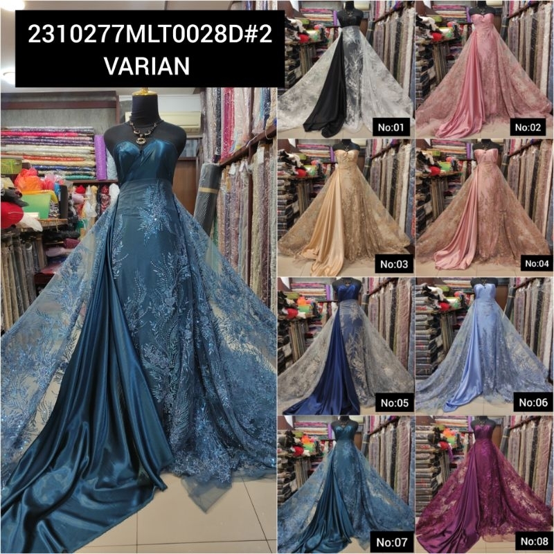 kain Tile Brokat Bunga 3D payet 2310277MLT0028D#2 VARIAN