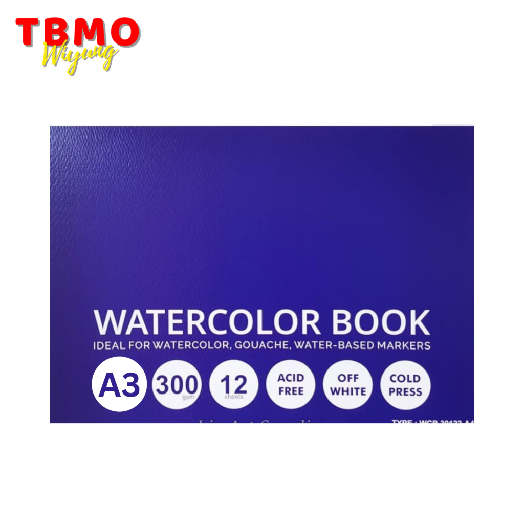 

TBMO Wateercolor Book A3 12 lembar (300 gsm) Cold Pressed WCB 30123