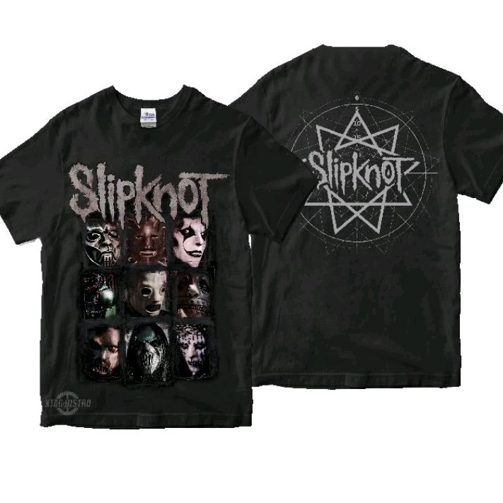 XTAB DISTRO Kaos Band SLIPKNOT - Faces Creatures Premium Tshirt Metal Baju Slipknot Xtab Distro Baju