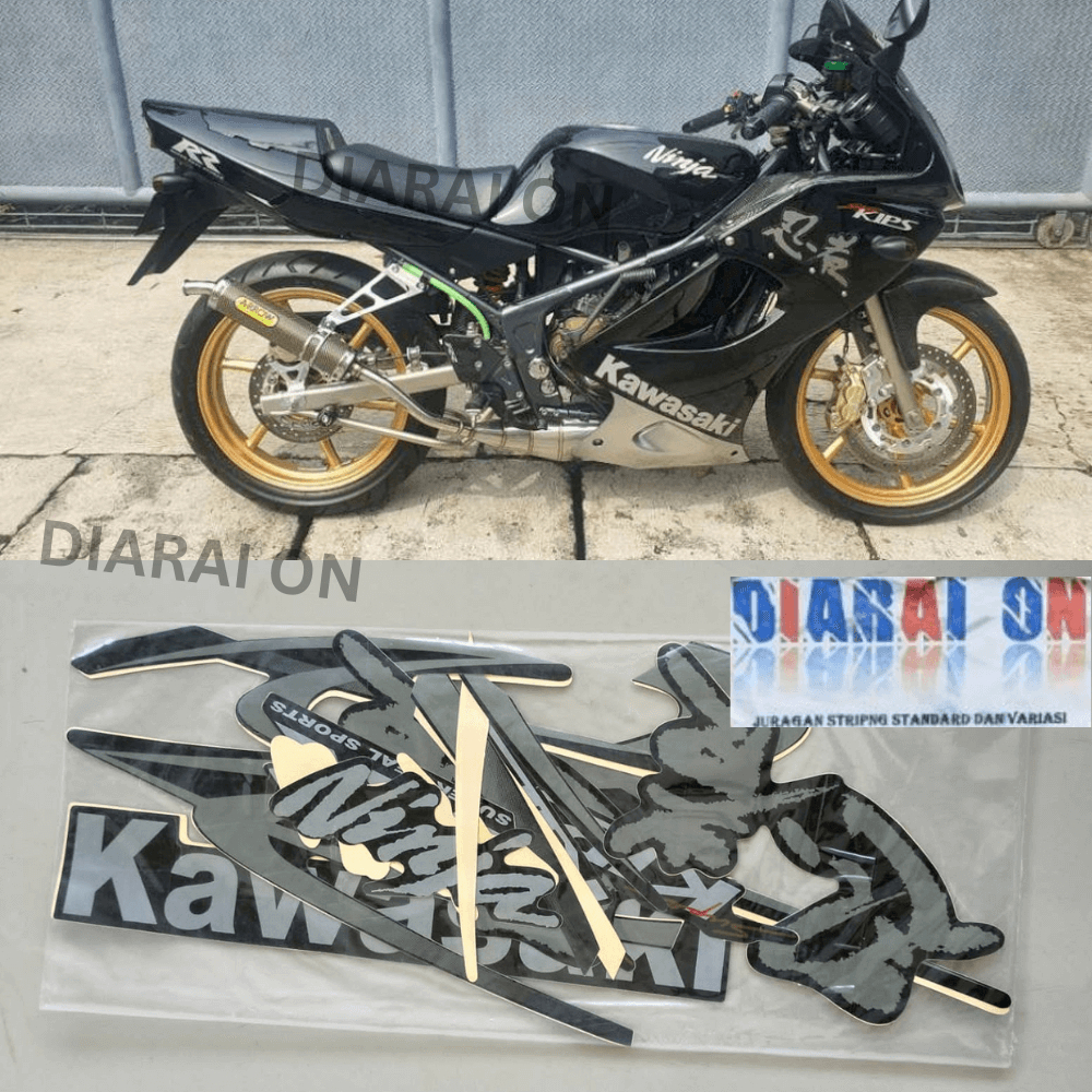 Stiker Striping Kawasaki Ninja RR 150 2011 - Ninja RR Old 2010 Hitam Murah