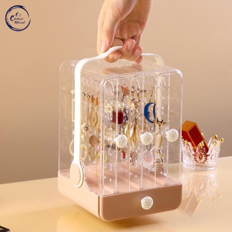 Rak Perhiasan Acrylic Tempat Penyimpanan Jewelry Box Anti Debu Anting
