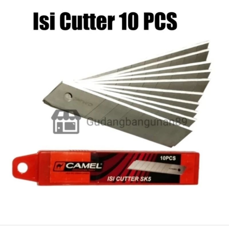 

CAMEL ISI CUTTER REFIEL 10PCS / PISAU CUTTER REFIL 1 TUBE ISI 10PCS