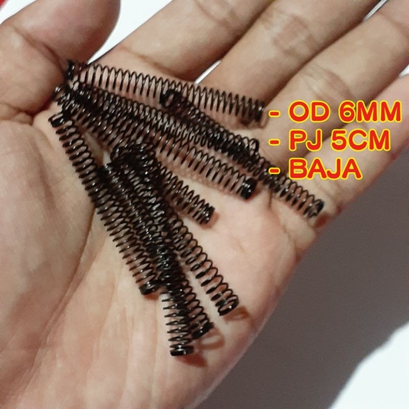 Per Spring Pegas tekan od 6mm pj 5cm Baja 0.6mm