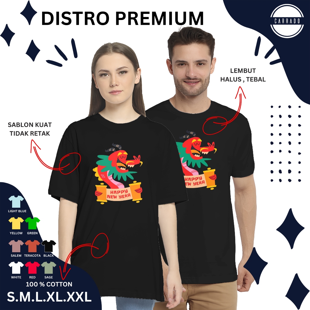 Kaos Imlek Pria Dewasa Baju Atasan Naga Terbaru 2024