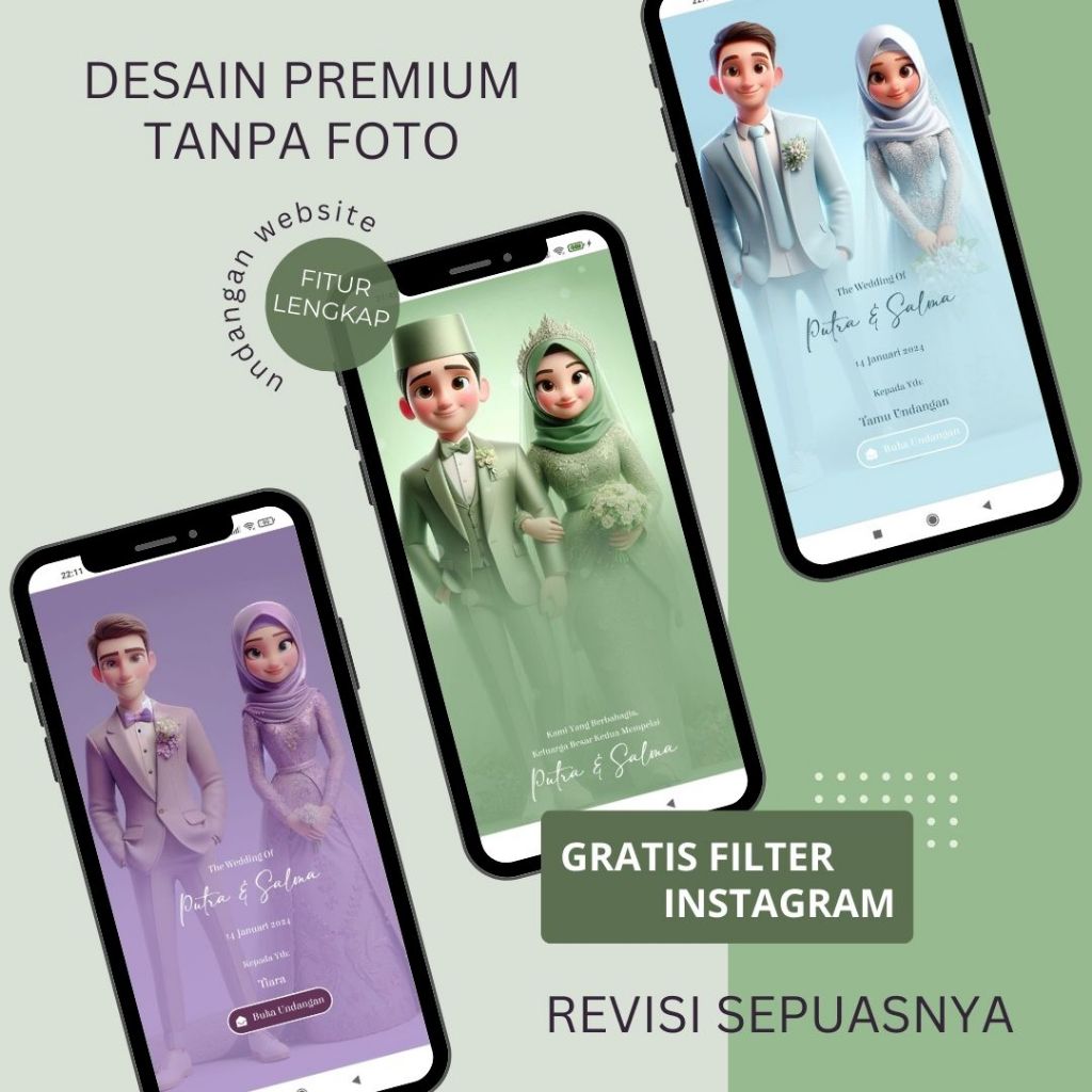 [GRATIS FILTER] Undangan Website Tanpa Foto
