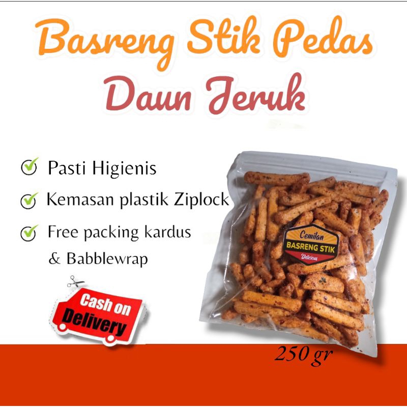 

Basreng Stik Pedas Daun Jeruk 250 Gram