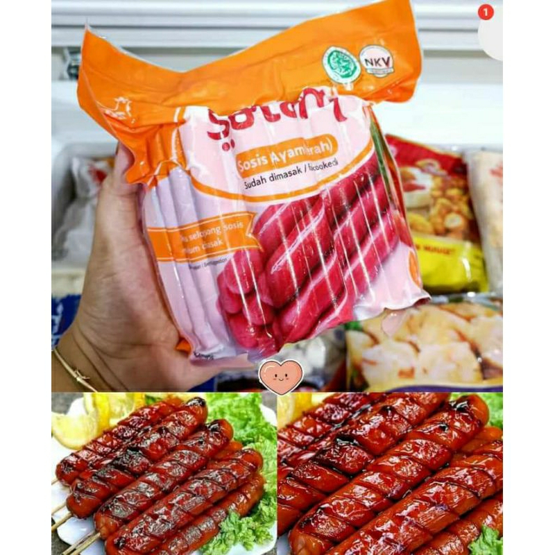 sosis salam merah 500gr/salam sosis ayam merah