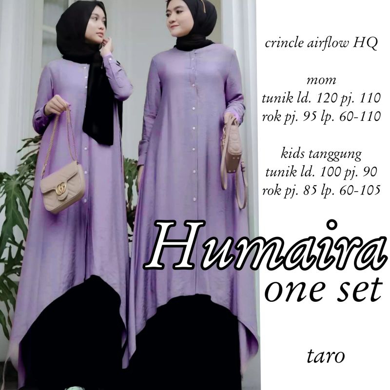 SUPER JUMBO LD 120 cm HUMAIRA SETELAN LONG TUNIK DAN ROK SETELAN BAJU MUSLIM