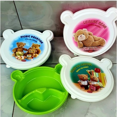 kotak makan panda trixy/ompreng lucu/kotak bekal anak/ompreng sekat 2 souvenir