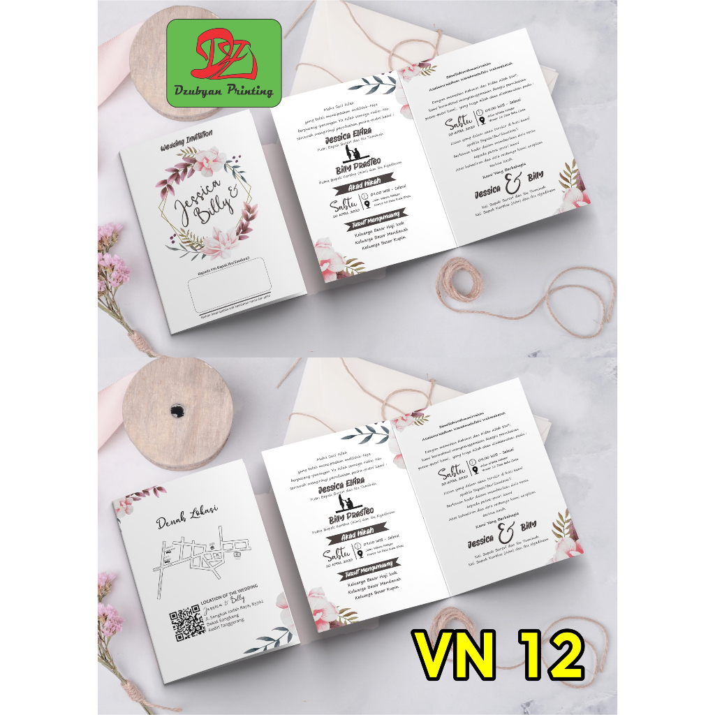 UNDANGAN PERNIKAHAN  VINTAGE  (foto)  Tanpa Minimal Order*  elegan, Murah, Proses  satu hari jadi, Tebal, Banyak Gratisnya-3