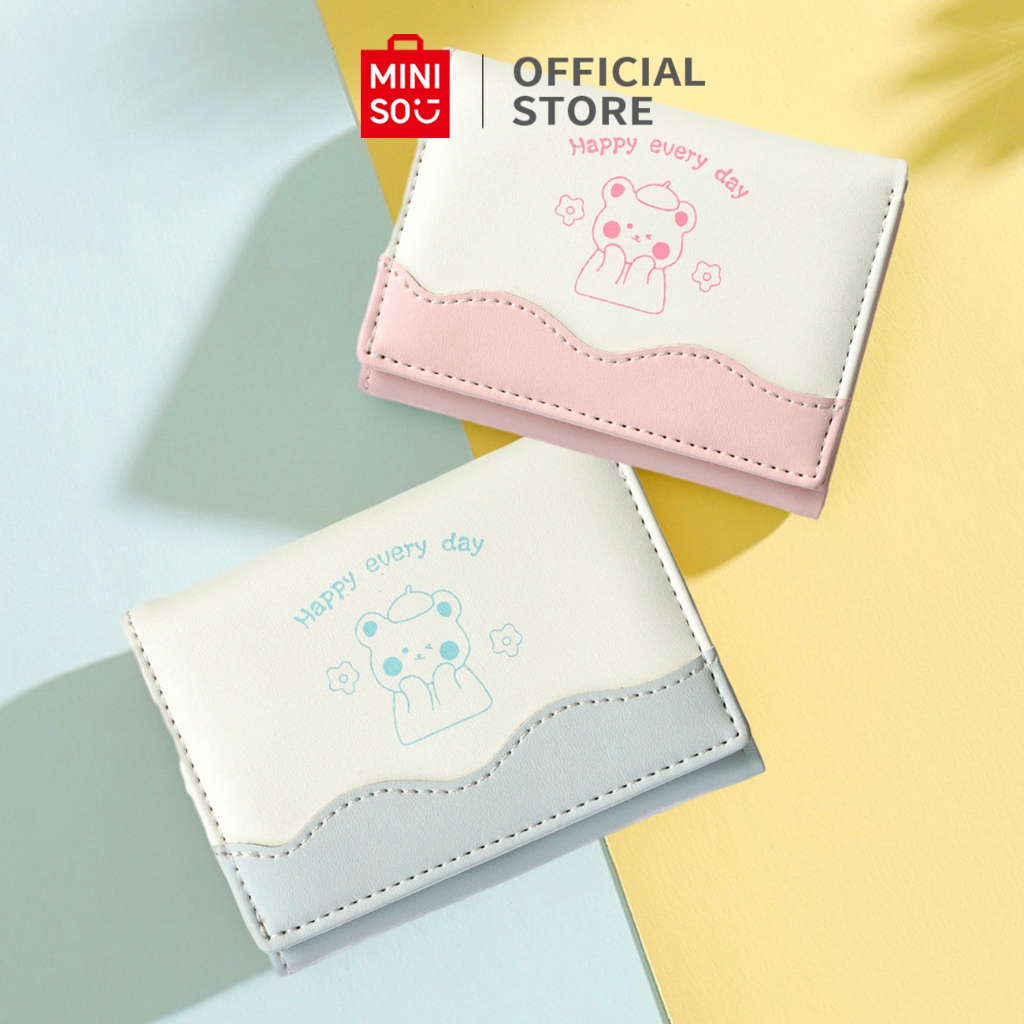 MURAH MINISO DOMPET PENDEK LIPAT TIGA WANITA LUCU CUTE BEAR SERIES WOMEN'S TRIFOLD SHORT WALLET