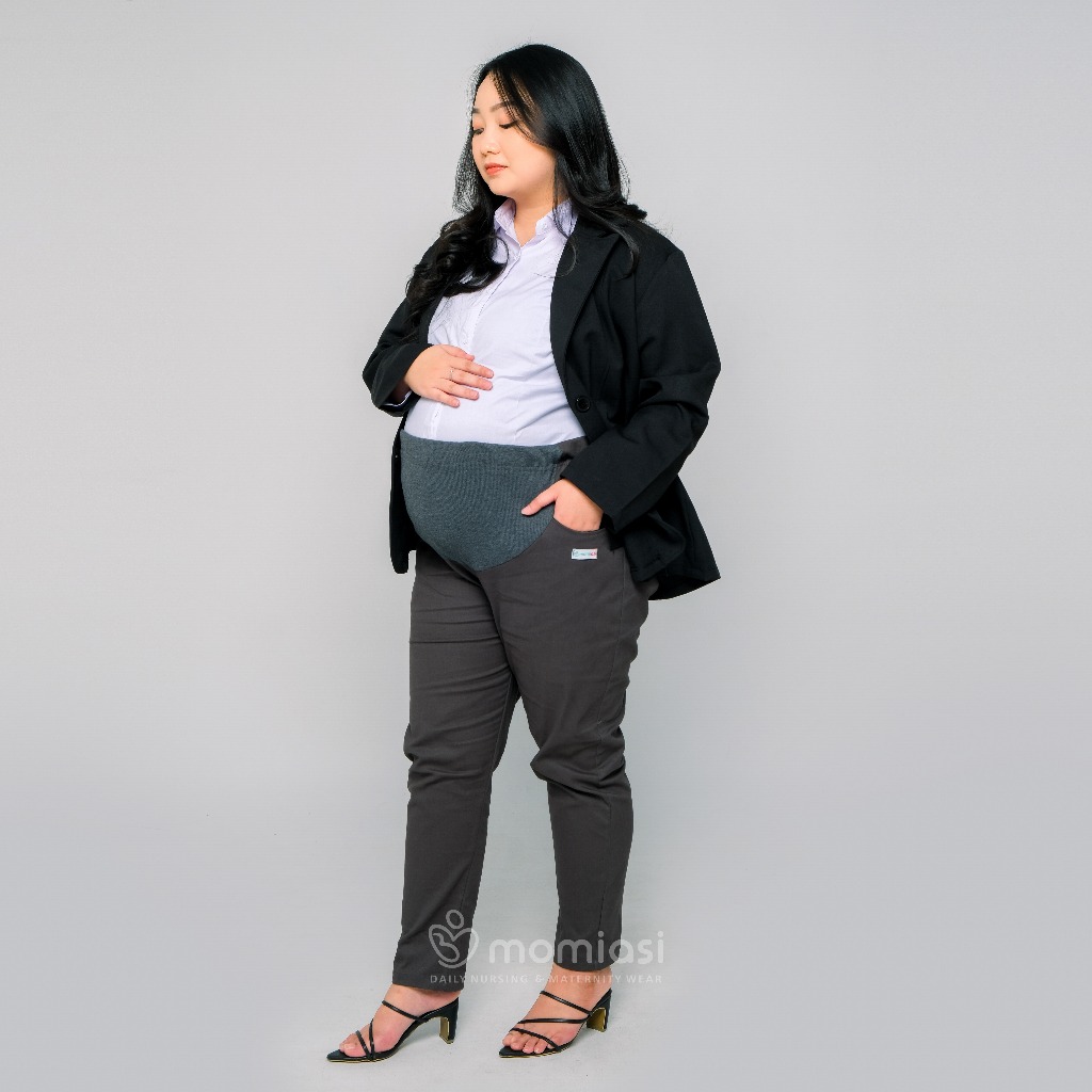 Momiasi - Celana Hamil Kerja Kantor Jumbo Wanita Maternity Pants Office Fashion Wanita Bumil Kekinian Premium Image 9