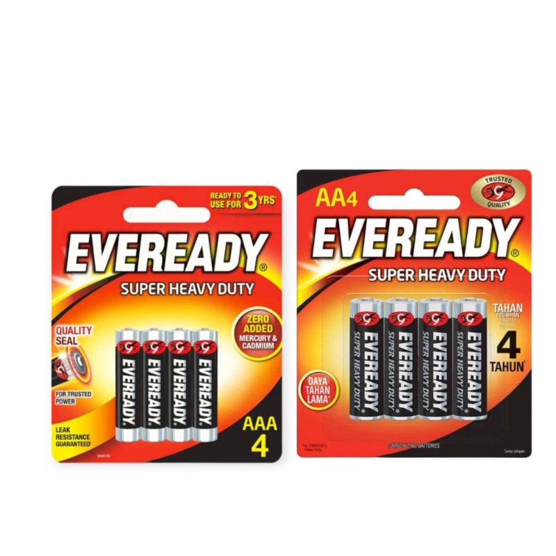 BATERAI/BATRAI HITAM AAA/AA EVEREADY JAM DINDING/REMOTE AC ISI 4