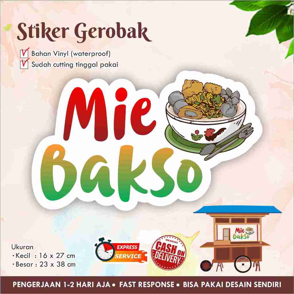 

STIKER KACA GEROBAK VINYL MIE BAKSO / LABEL MAKANAN