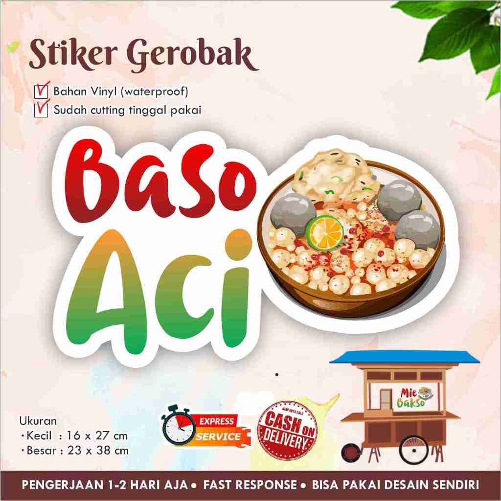 

STIKER KACA GEROBAK VINYL BASO ACI / LABEL MAKANAN