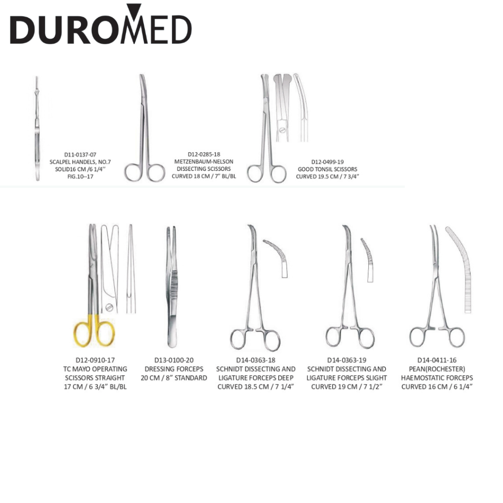 DUROMED TONSILLECTOMY INSTRUMENT SET