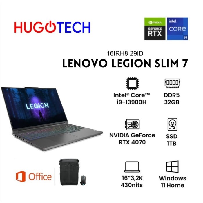LENOVO Legion Slim 7 16IRH8 29ID I9-13900H 32GB 1TB SSD RTX4070 8GB