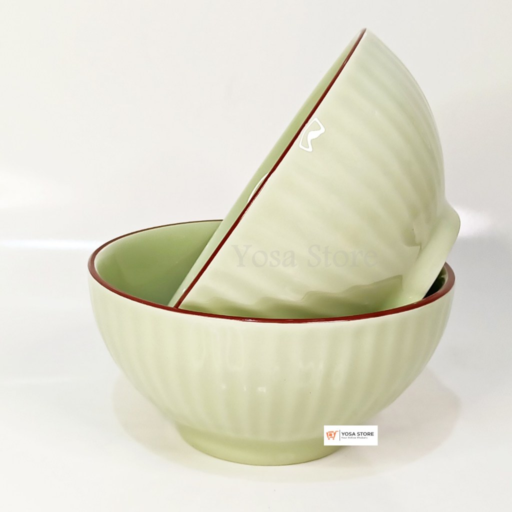 Mangkok Keramik Ramekin Bakso Mie Ayam Warna Hijau 6 Inch 1 Pcs