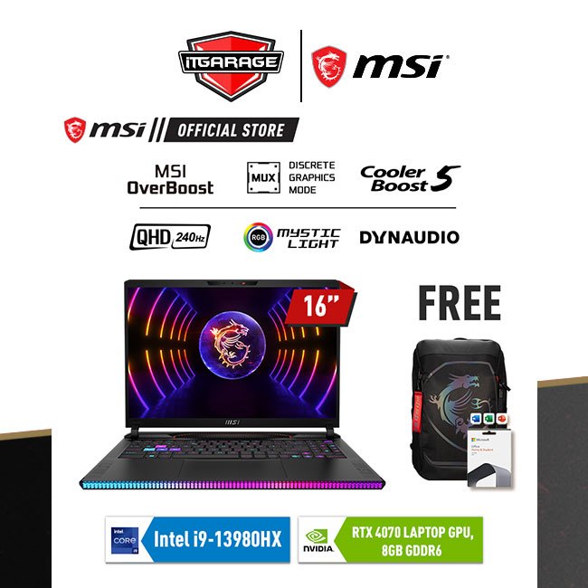 MSI Raider GE68HX 13VG-211ID|i9-13980HX/32G/2TB/RTX4070-8G