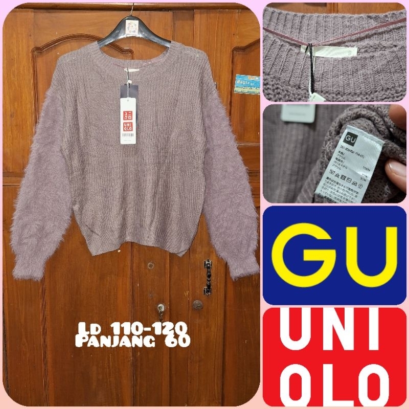 UNIQLO SWEATER FUZZY LILAC