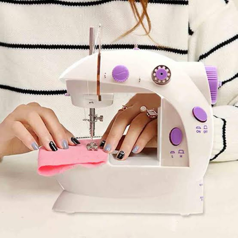 DL Mesin Jahit Mini Portabel 202  Mesin Jahit Listrik Pakaian Jahit Tangan Mesin Jahit Portabel Mesi