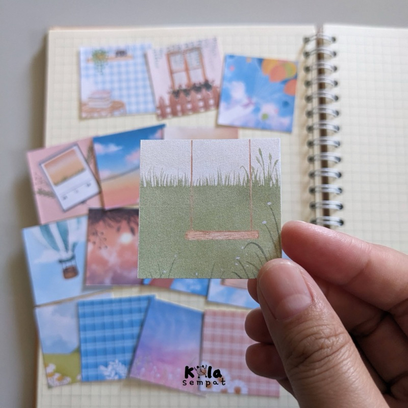 

[Isi 35pcs] Sticker Deco Kotak 4x4cm/ Stiker Ilustrasi Mini