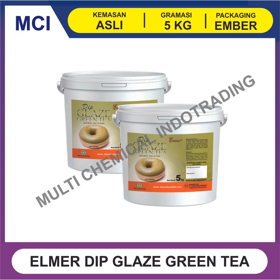 

ELMER DIP GLAZE GREEN TEA MATCHA 5 KG - 1 DUS 2 PCS / TOPPING DONAT