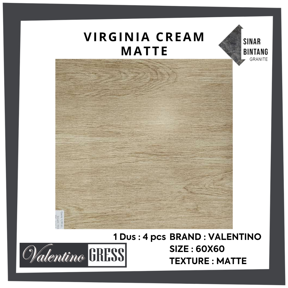 Granit 60 X 60 | Granit Lantai Virginia Cream Matte Valentino Gress